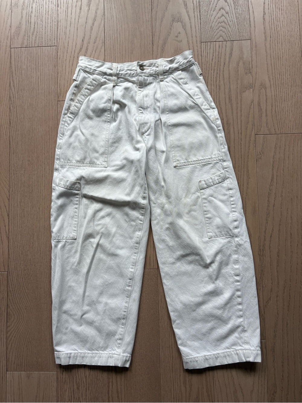 Agolde Mari Oversized Utility Barrel jeans size 26 white